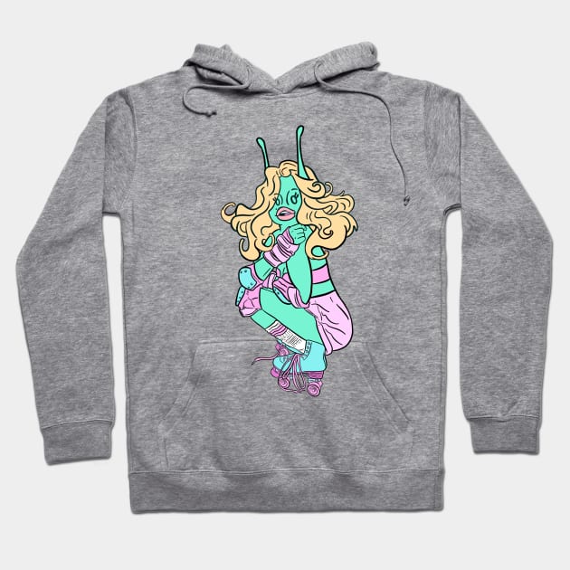 She Loves Learning New Tricks With Her Cool New Skates Hoodie by Sasha Banana 